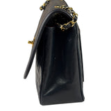 Chanel Vintage Navy Quilted Lambskin Flap Bag 1989