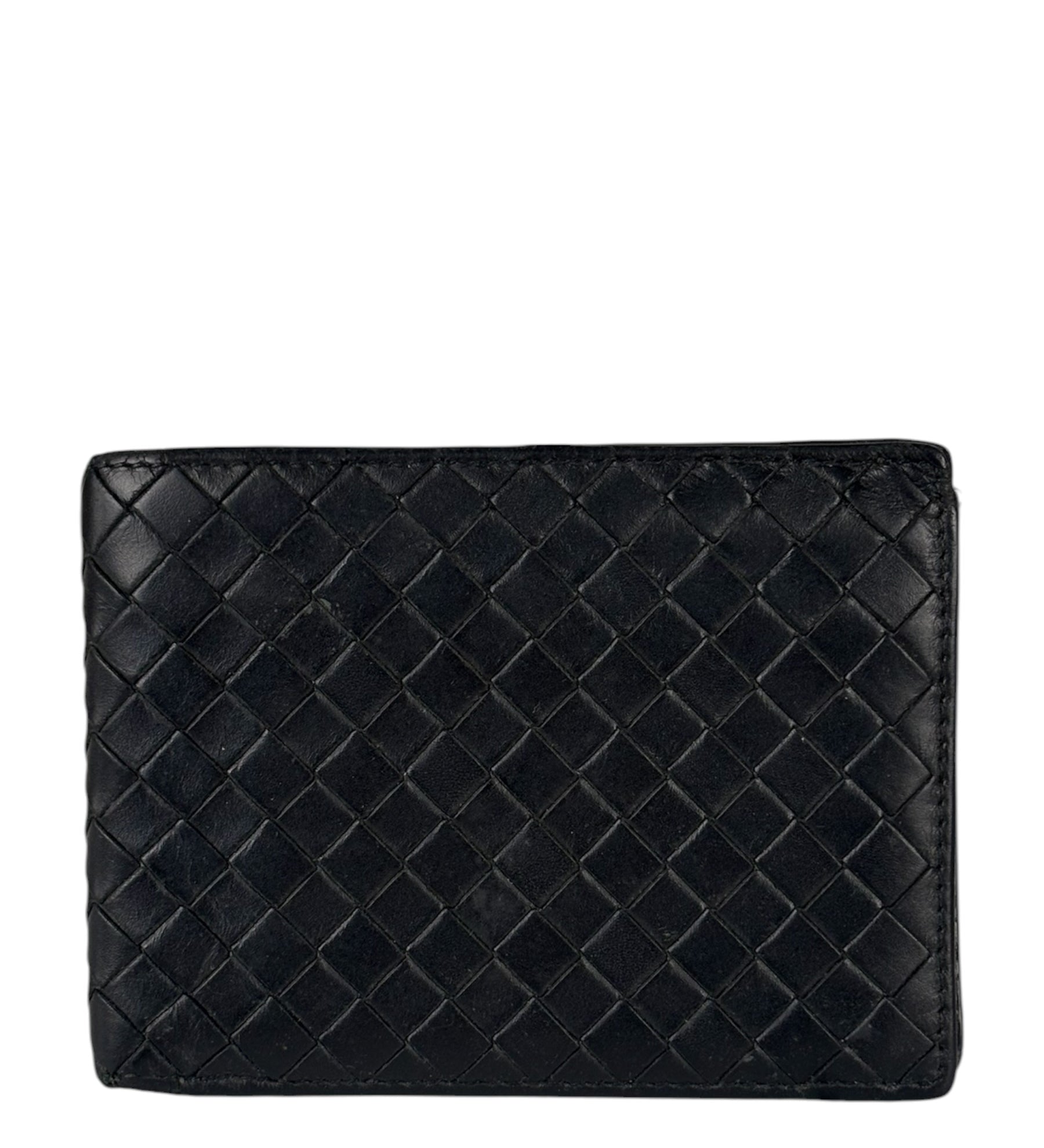 Bottega Veneta Vintage Black Intrecciato BiFold Wallet