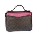 Coach Metallic Berry Leather Signature Cassidy Two-Way Bag