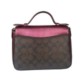 Coach Metallic Berry Leather Signature Cassidy Two-Way Bag