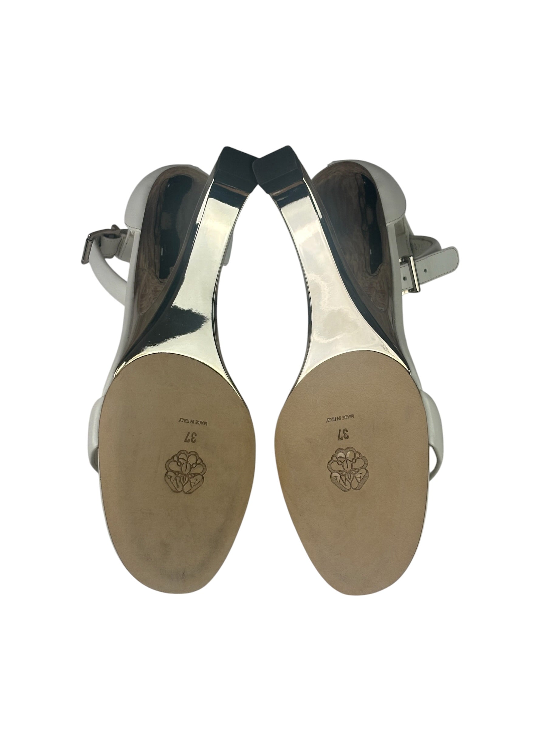 Alexander McQueen White Arc Calfskin Sandal