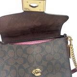 Coach Metallic Berry Leather Signature Cassidy Two-Way Bag