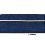 Chanel Blue/Cream Patent Leather Trim East-West Chocolate Bar Shoulder Bag 2002
