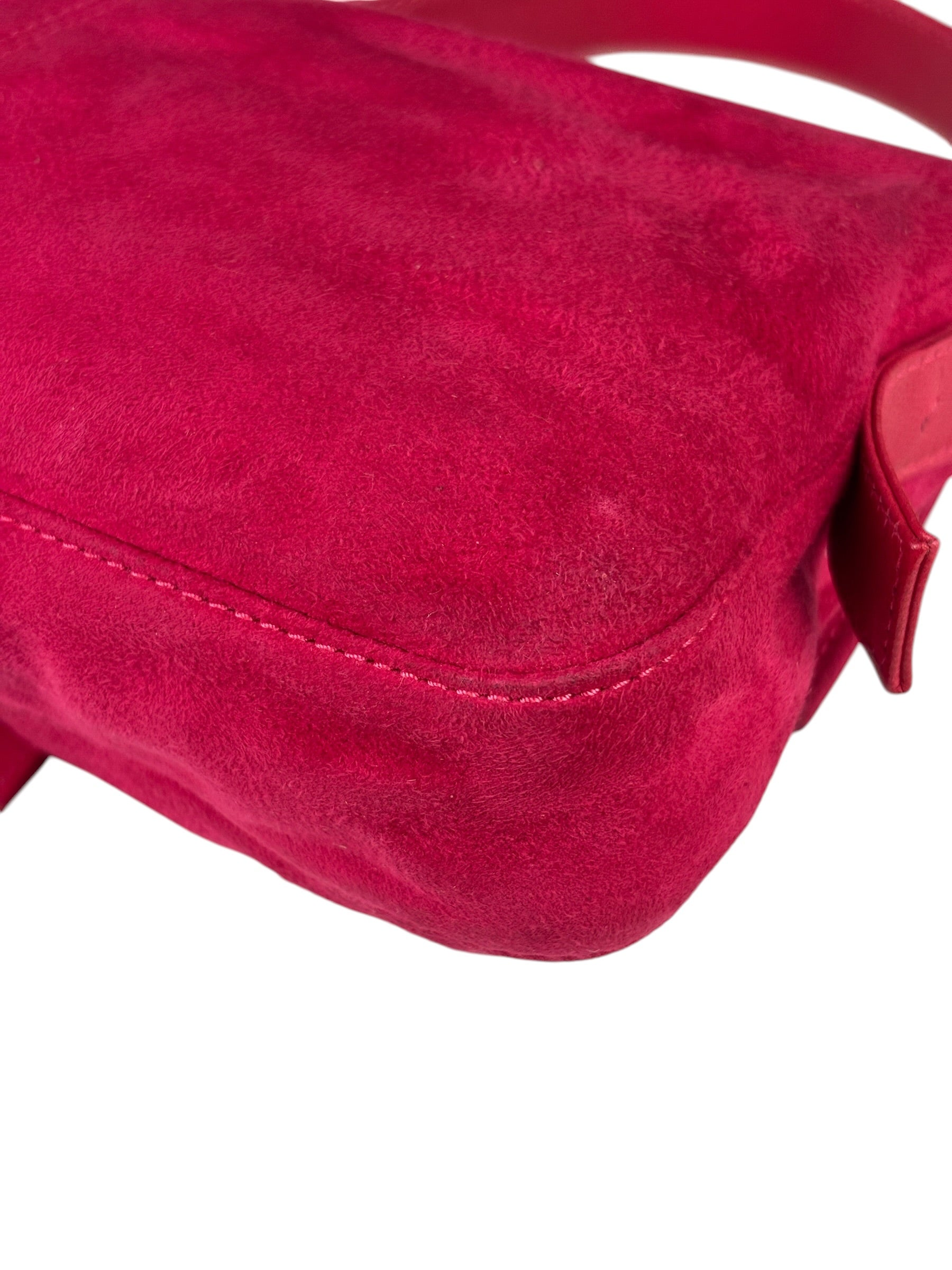 Fendi Pink Suede/Leather Trim Baguette