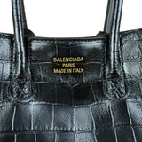Balenciaga Black Leather Mini Bel Air Carry All Two-Way Bag