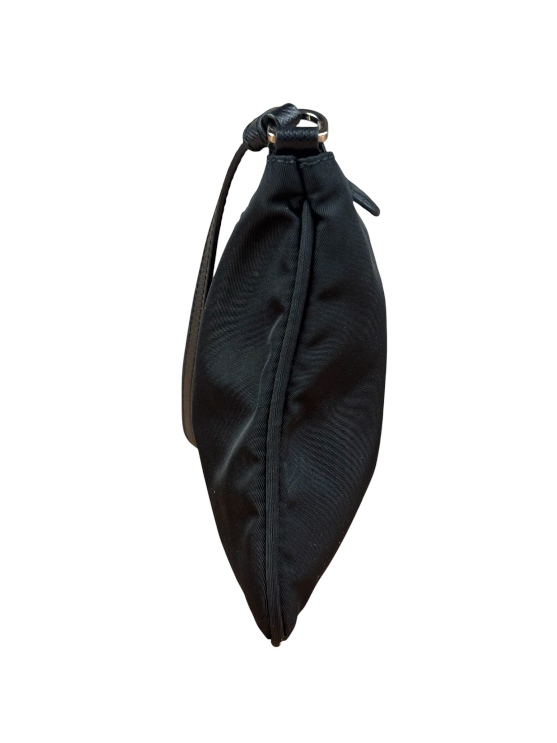 Prada Black Leather Trim Tessuto Nylon Pochette
