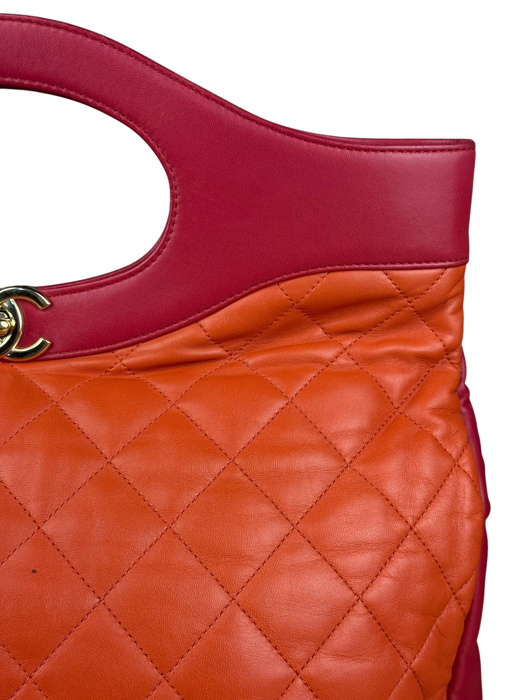 Chanel 31 Pink Leather Quilted Shopping Clutch Shoulder Bag 2018