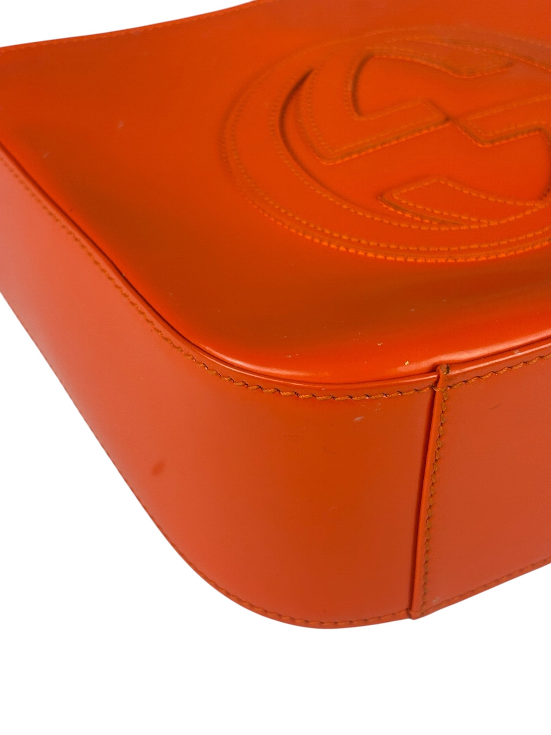 Gucci Orange Patent Leather Hobo Bag