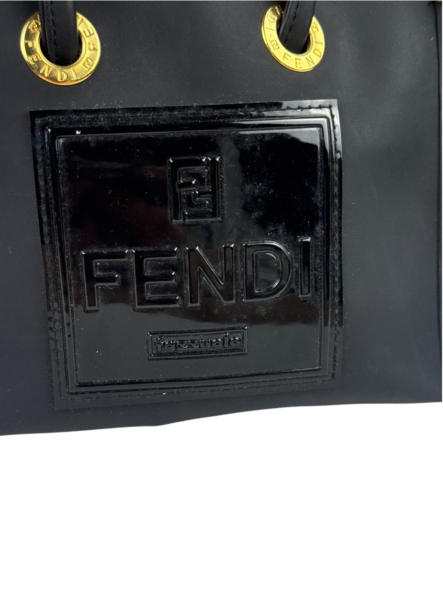 Fendi Black Rubber Mini Shoppers Tote