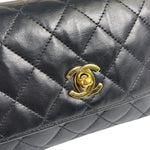 Chanel Black Quilted Leather Flap Bag 1989