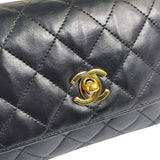 Chanel Black Quilted Leather Flap Bag 1989