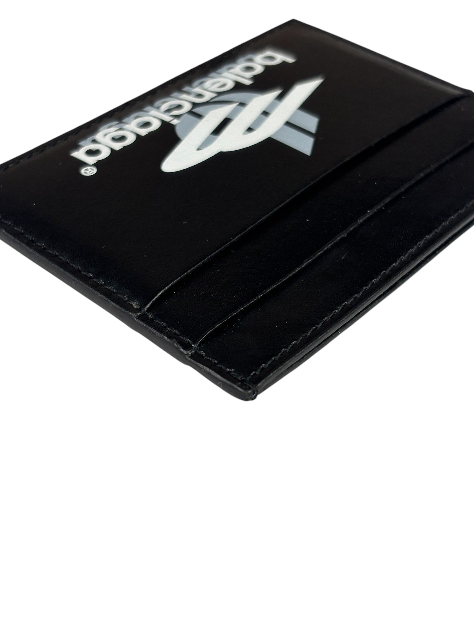 Balenciaga Black Leather Logo Card Holder