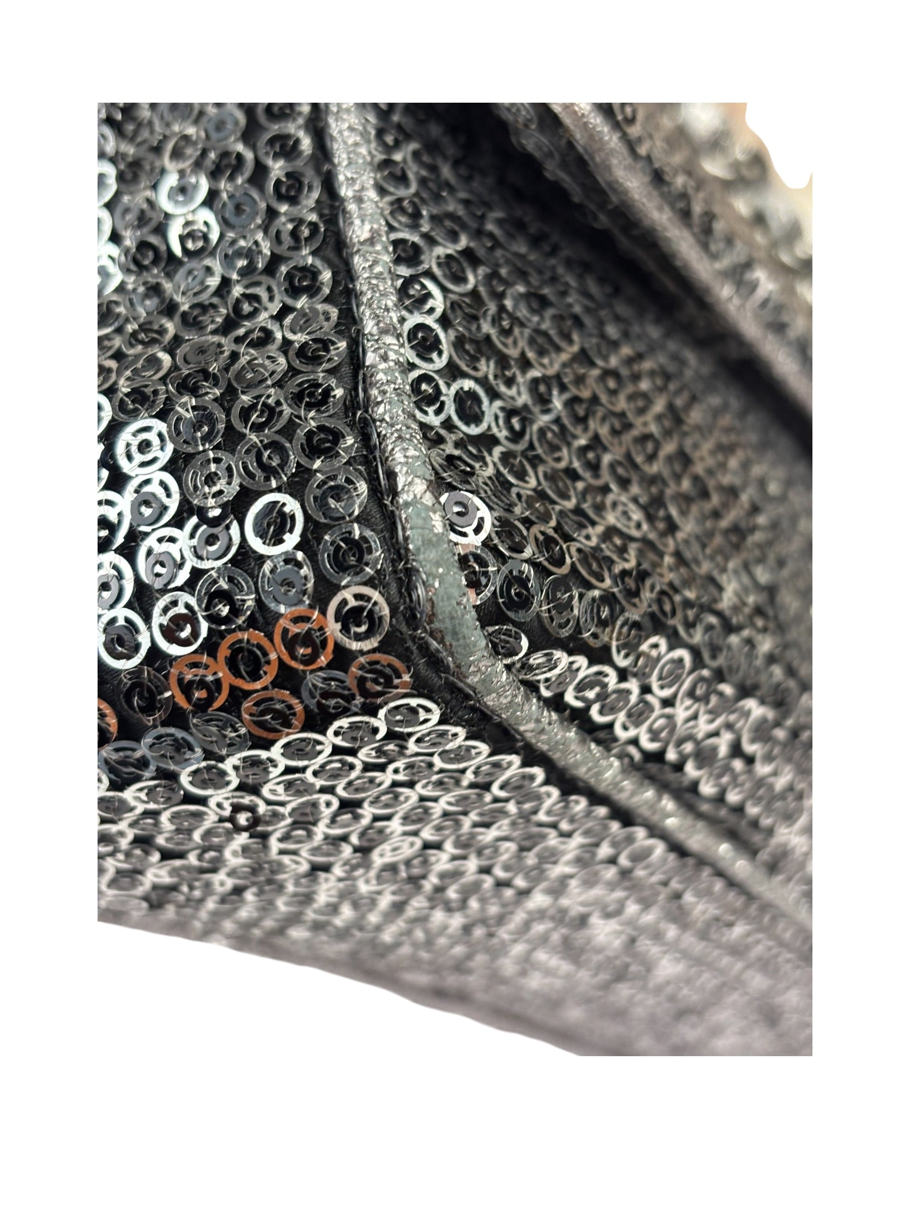 Chanel Silver Sequin East/West Flap Bag 2006