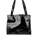 Chanel Black Patent Floral Cutout Tote (Patent Damaged) 2003