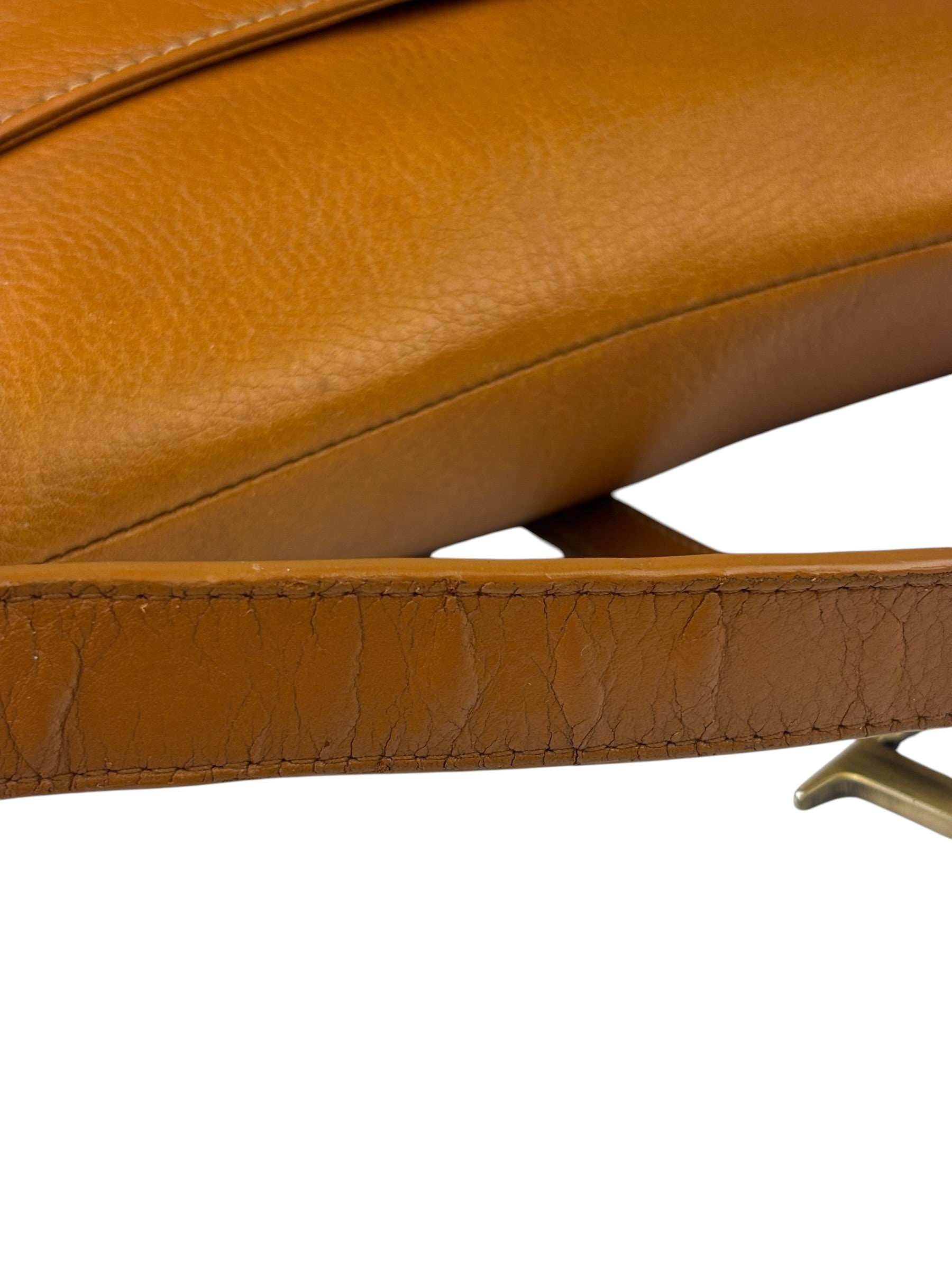 Christian Dior Tan Brown Leather Medium Saddle Bag