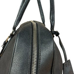 Prada Vintage Black Canvas Leather Trim Bowler Shoulder Bag