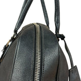 Prada Vintage Black Canvas Leather Trim Bowler Shoulder Bag