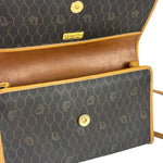 Christian Dior Vintage Brown Leather Honeycomb Shoulder Bag