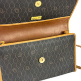 Christian Dior Vintage Brown Leather Honeycomb Shoulder Bag