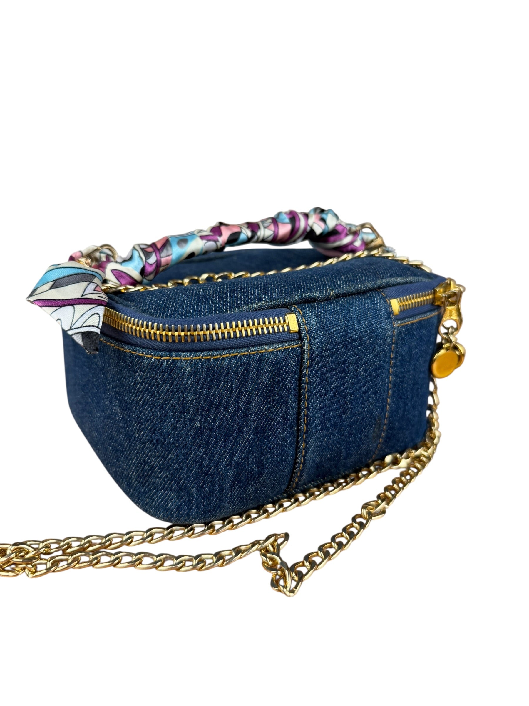 Chanel Denim Vanity Case Handbag 1997