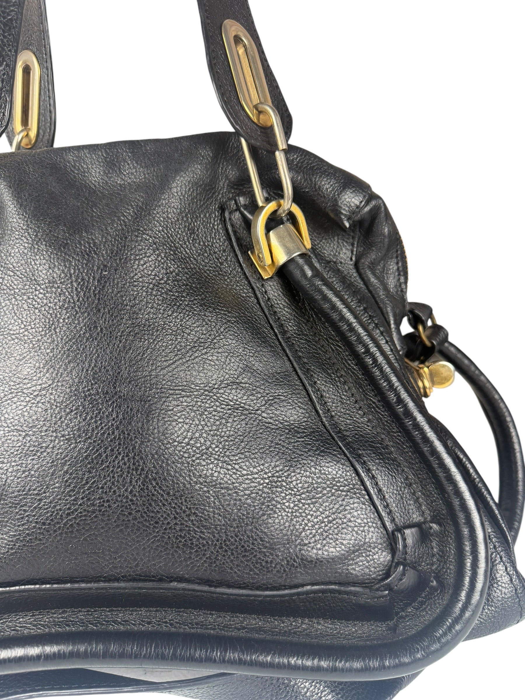Chloe Black Leather Paraty Shoulder Bag