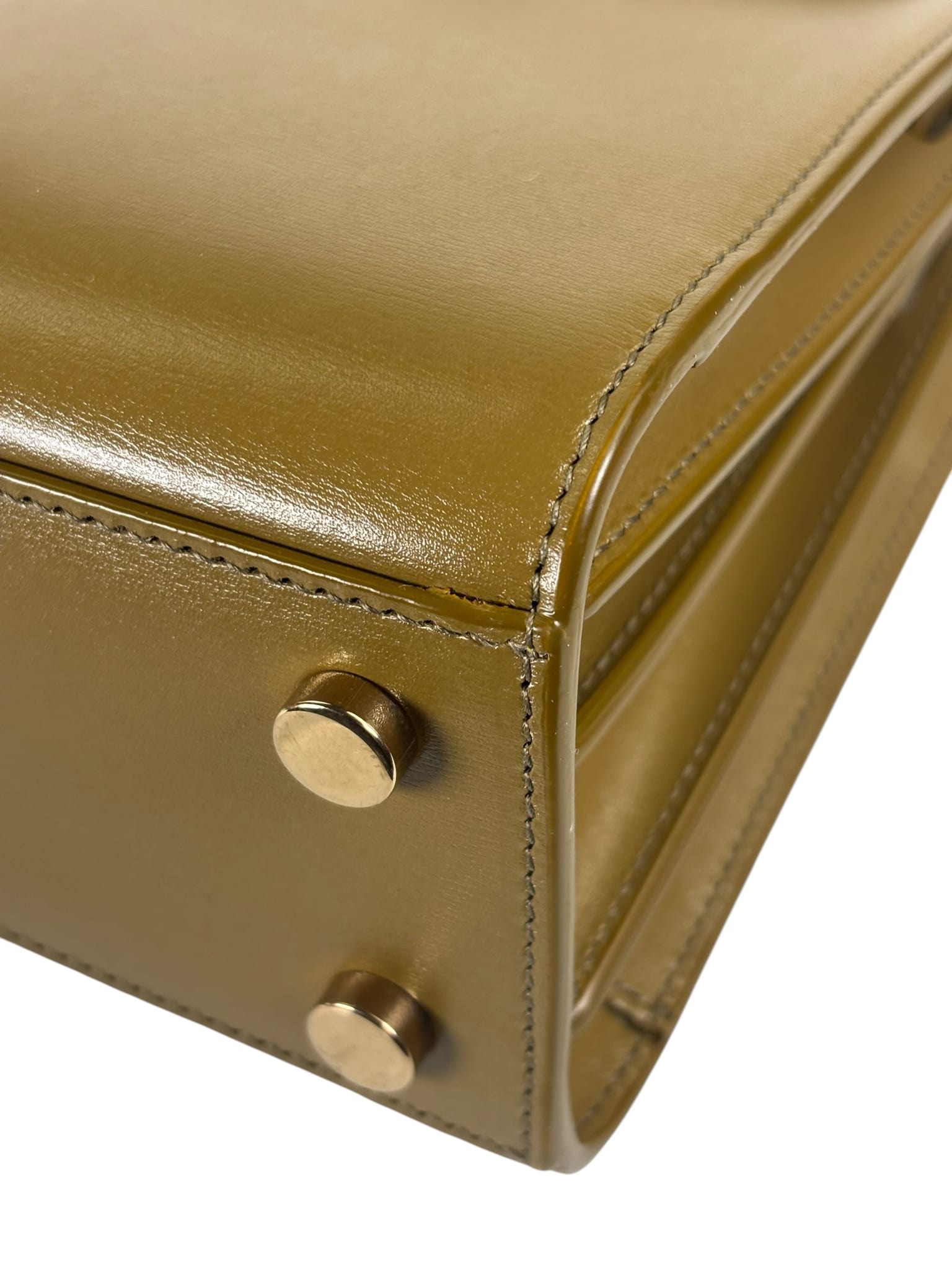 YSL Green Ink Leather King Palm Nano Two-Way Tote