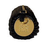 Loewe Leather Bracelet Pleated Pouch Bag Black