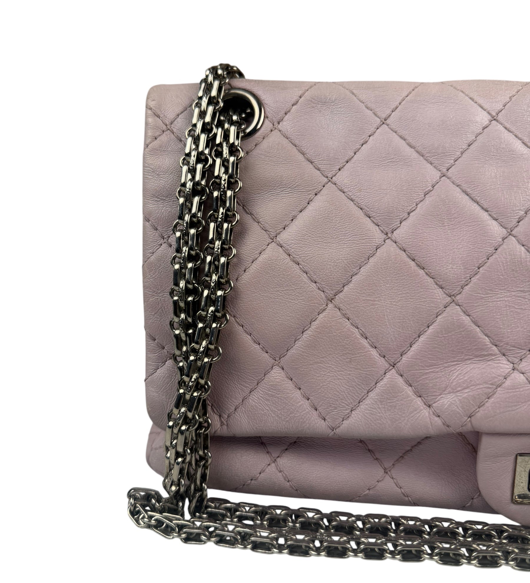 Chanel Light Pink Quilted Leather Reissue 2.55 Double Flap Bag  90's