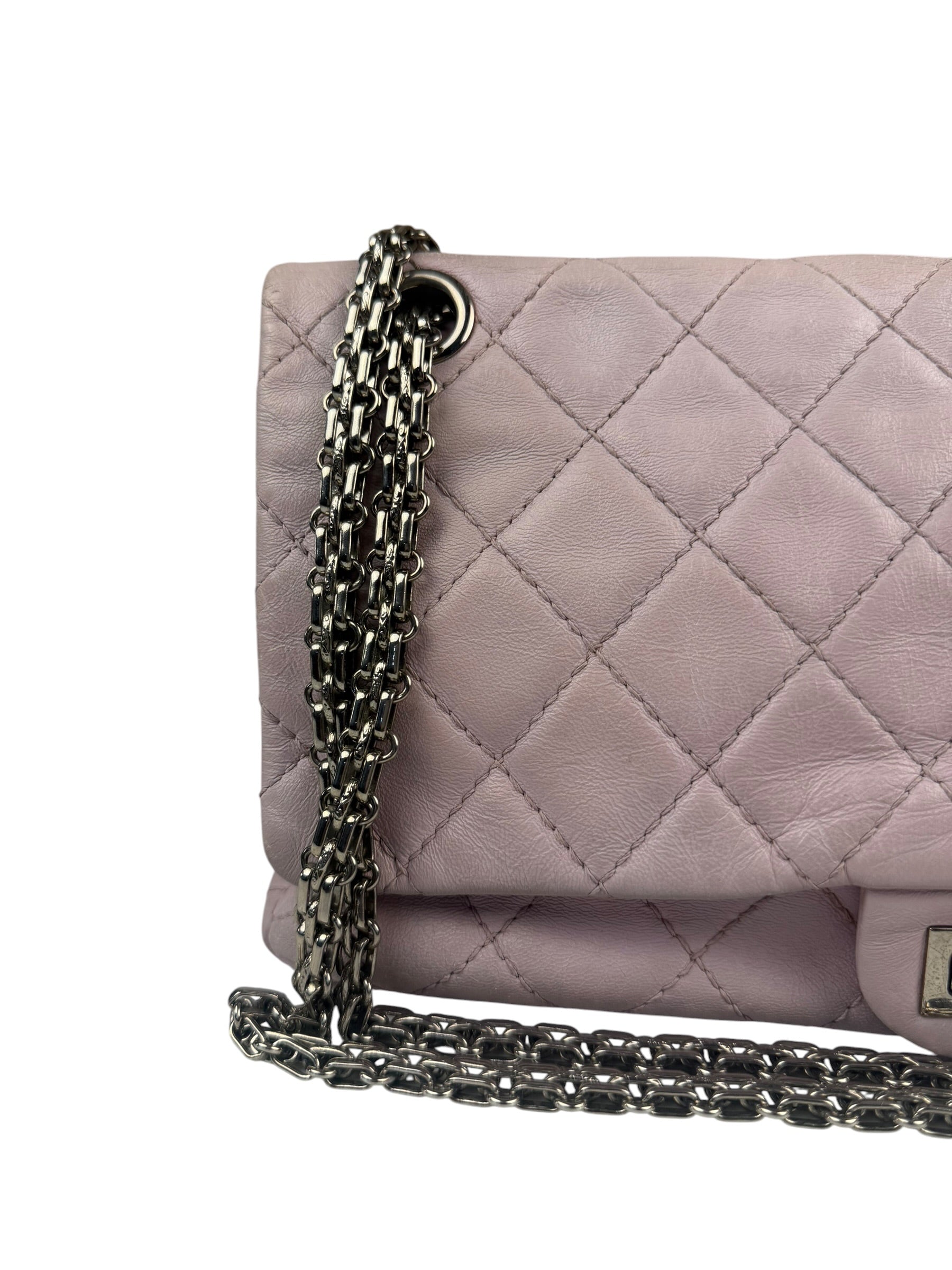 Chanel Light Pink Quilted Leather Reissue 2.55 Double Flap Bag  90's