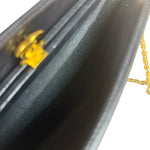 Chanel Vintage Black Chevron Leather Chain Bag