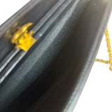 Chanel Vintage Black Chevron Leather Chain Bag