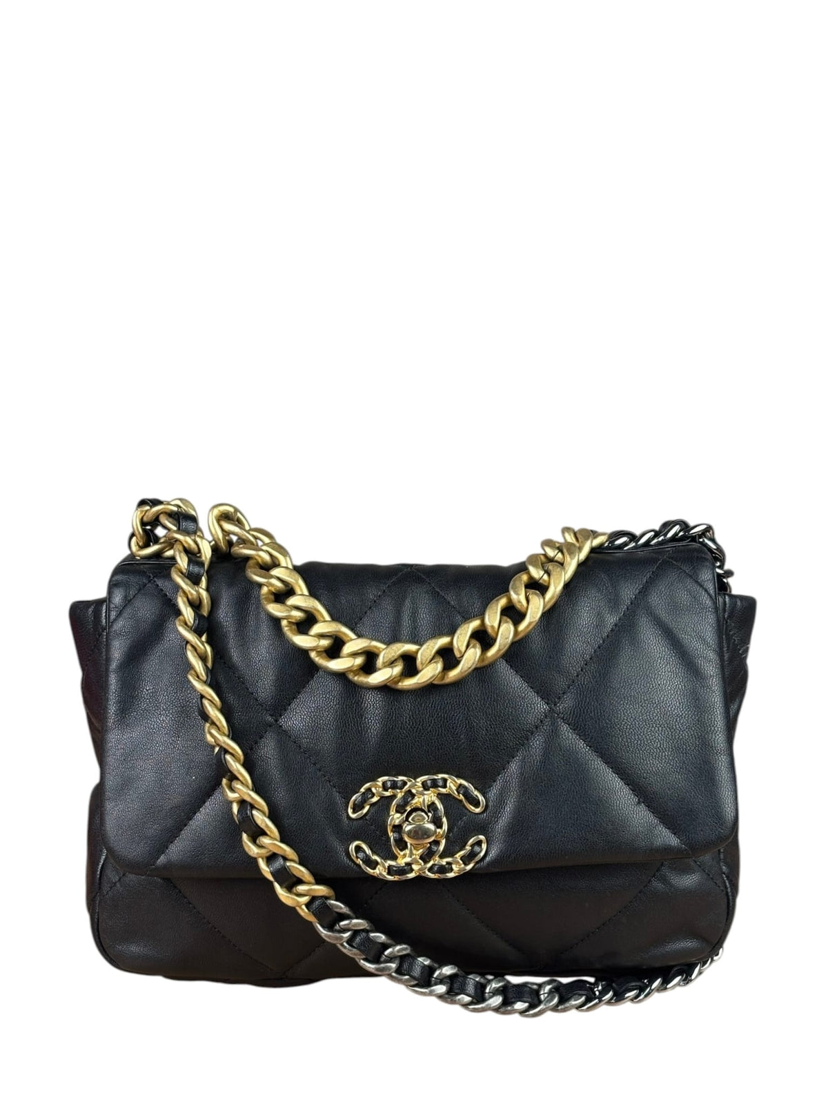 Chanel Black Quilted Lambskin CC 19 Flap Bag 2019