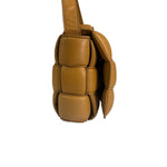 Bottega Veneta Honey Brown Leather Intrecciato Flap Bag