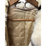 Vintage White/Brown Rabbit Fur Coat