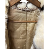 Vintage White/Brown Rabbit Fur Coat