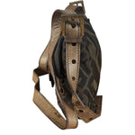 Fendi Zucca Whipstitch Baguette Shoulder Bag