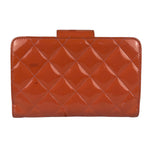 Chanel Peach Patent Quilted Compact Zip Wallet 2011