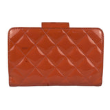 Chanel Peach Patent Quilted Compact Zip Wallet 2011