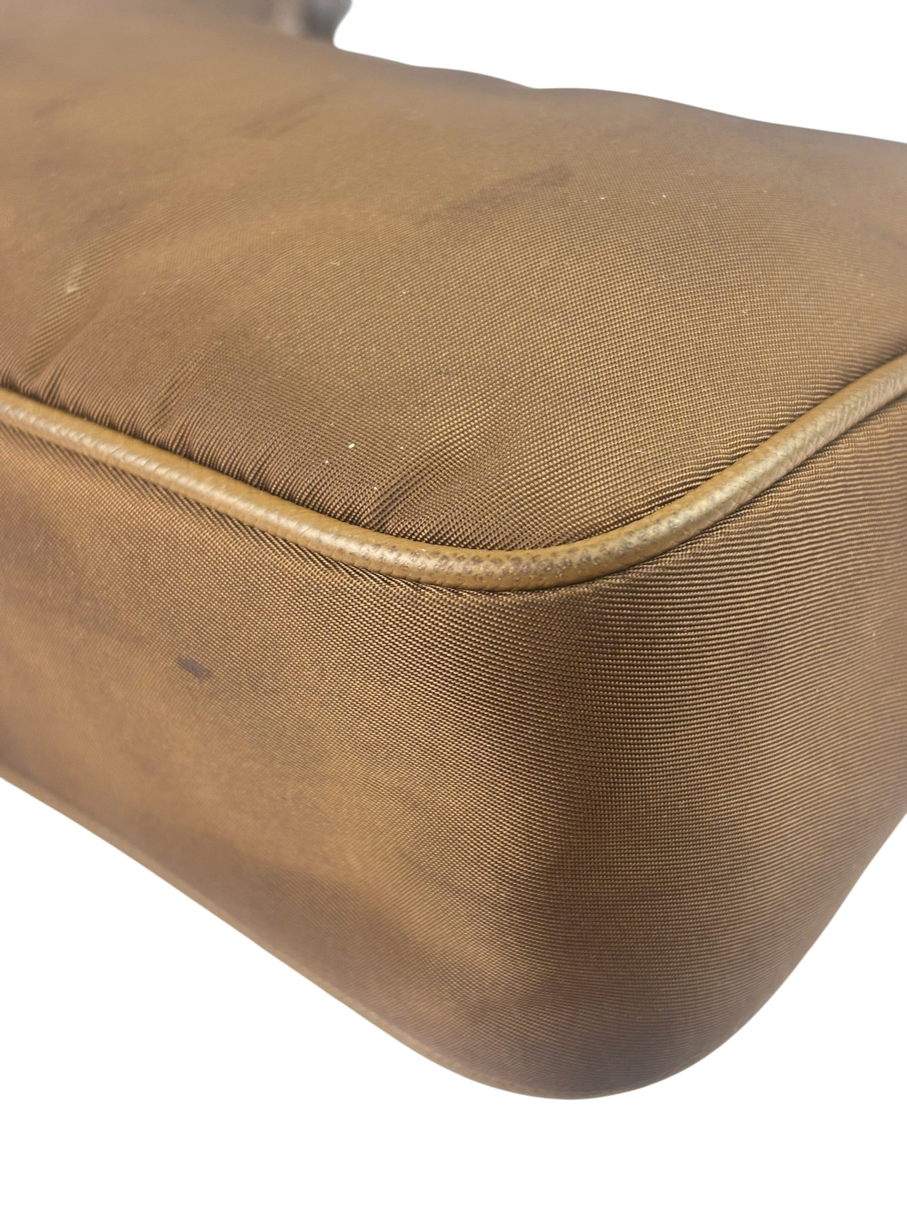 Prada Brown Nylon Pochette Shoulder Bag