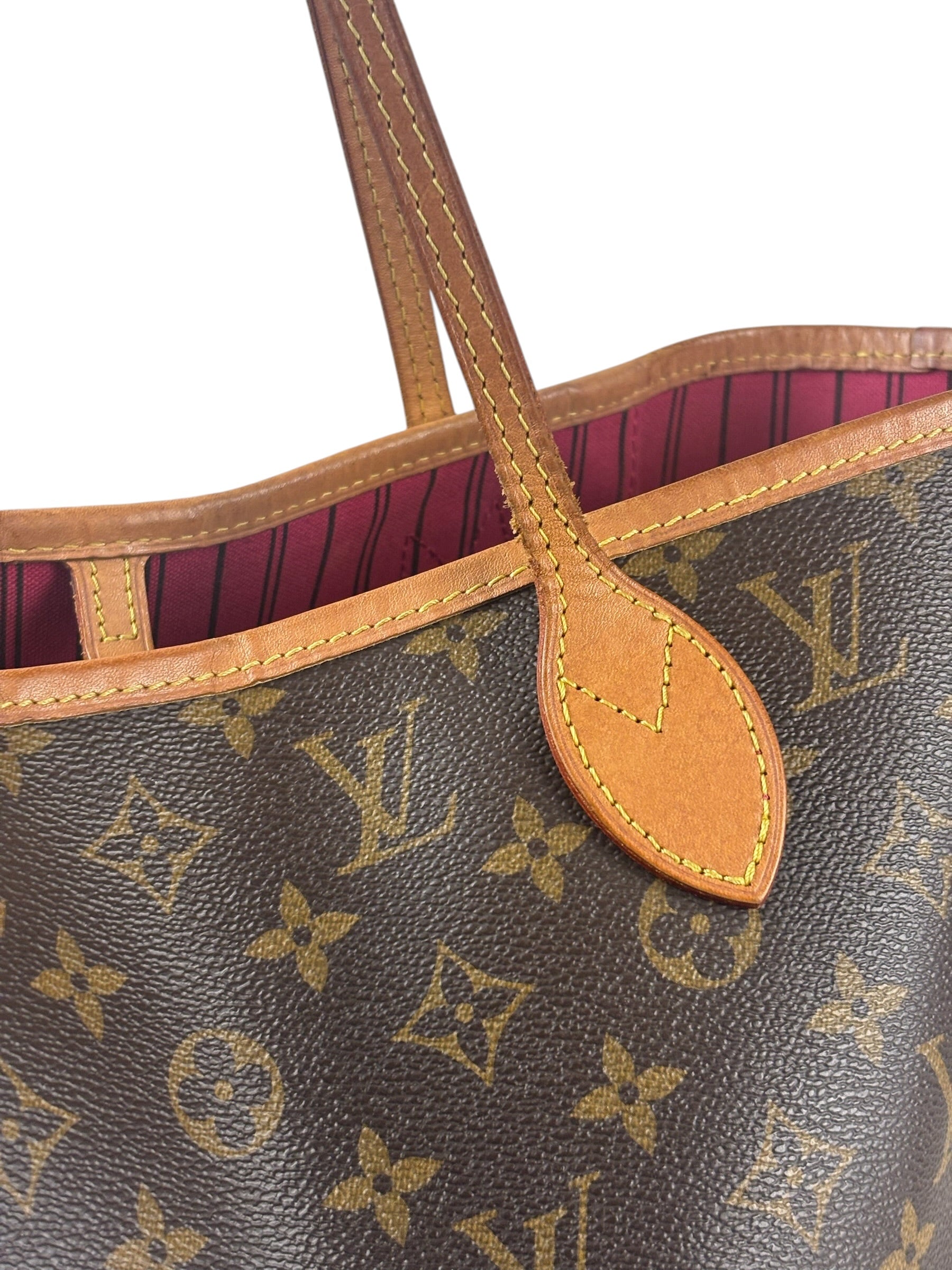 Louis Vuitton Monogram Neverful MM Pink Canvas-Lined Tote Bag