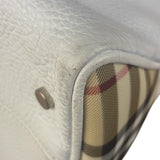 Burberry White Pebbled Leather Shoulder Bag