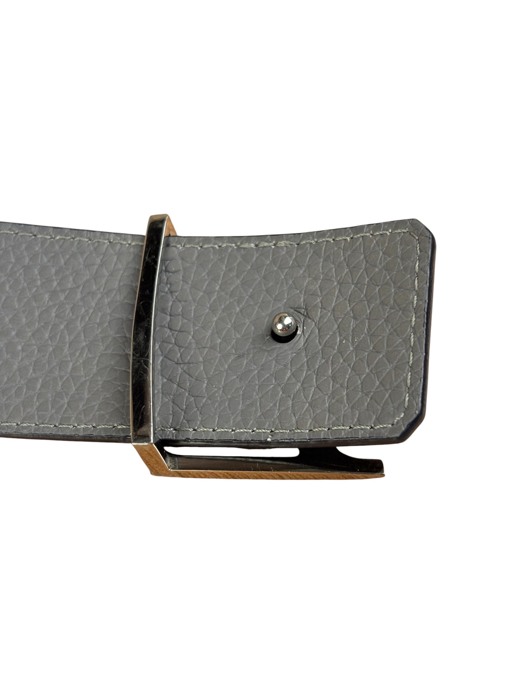 Louis Vuitton Reversible Blue/Grey Leather Logo Belt