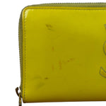 Yves Saint Laurent Yellow Patent Leather Zip-Around Long Wallet