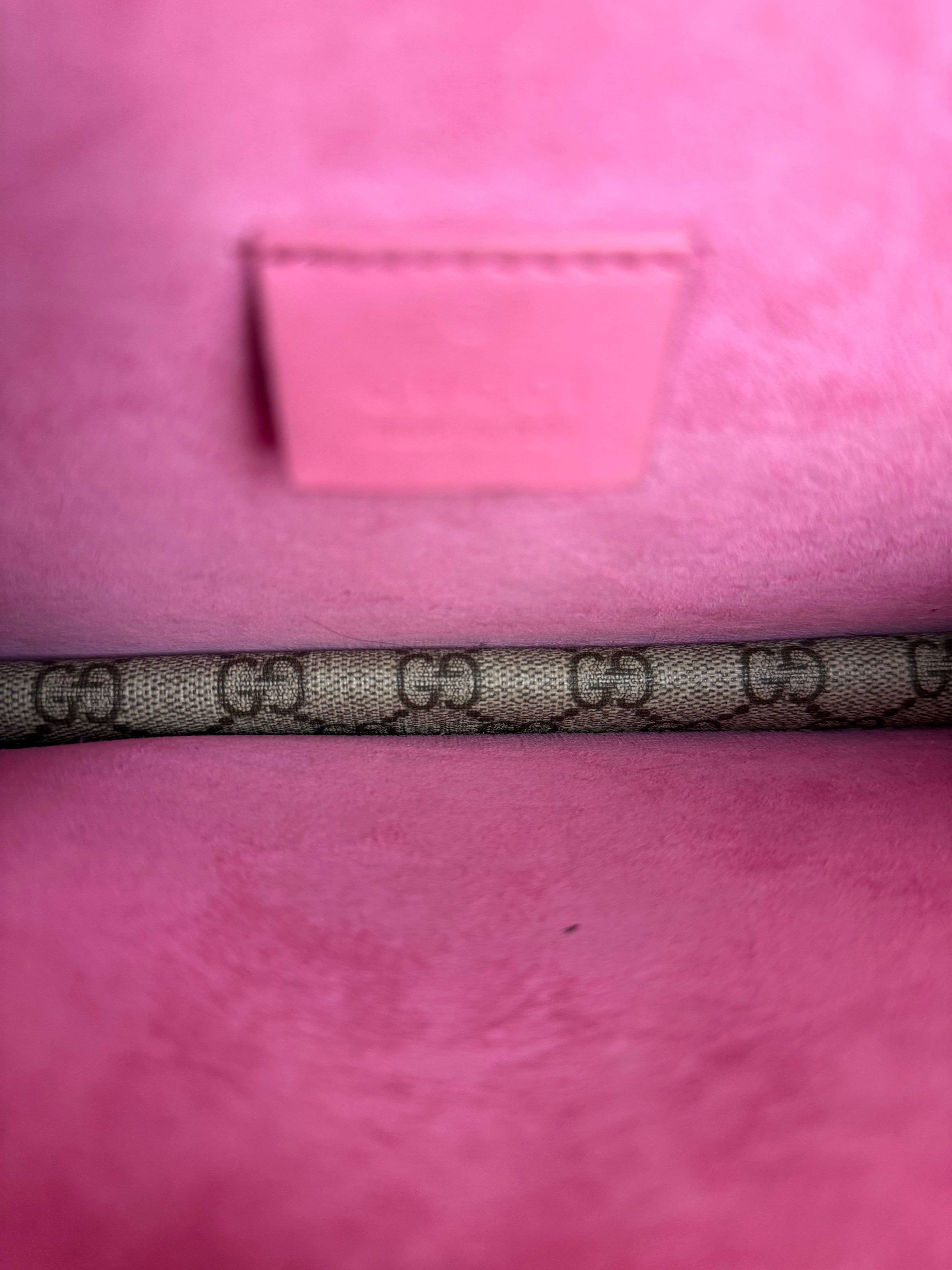 Gucci Dionysus GG Supreme Shoulder Bag Beige/Pink