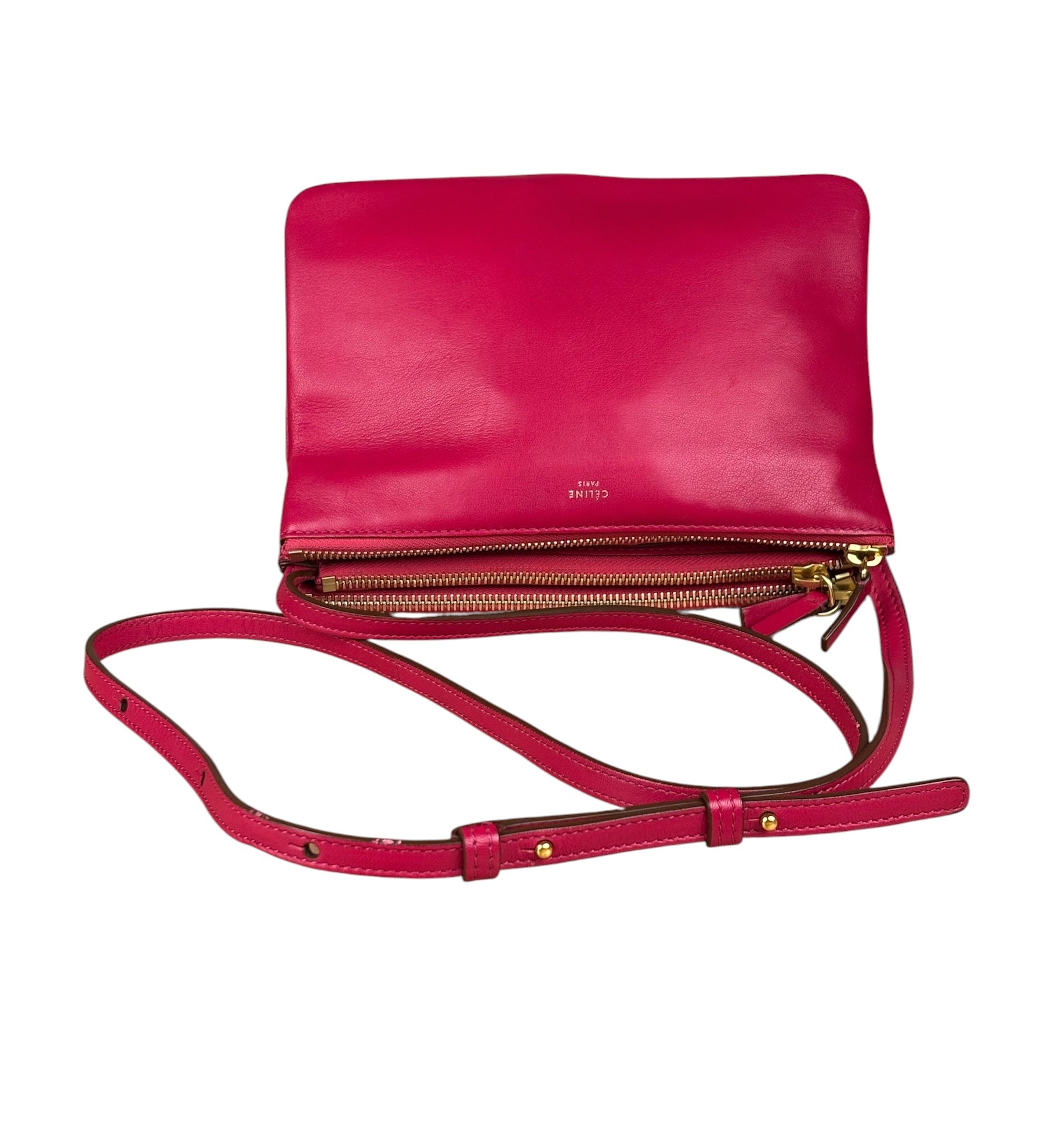 Celine Pink Leather Trio Crossbody Bag