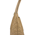 Chanel Vintage Beige Leather Diamond Quilted Medallion Tote Bag 2002