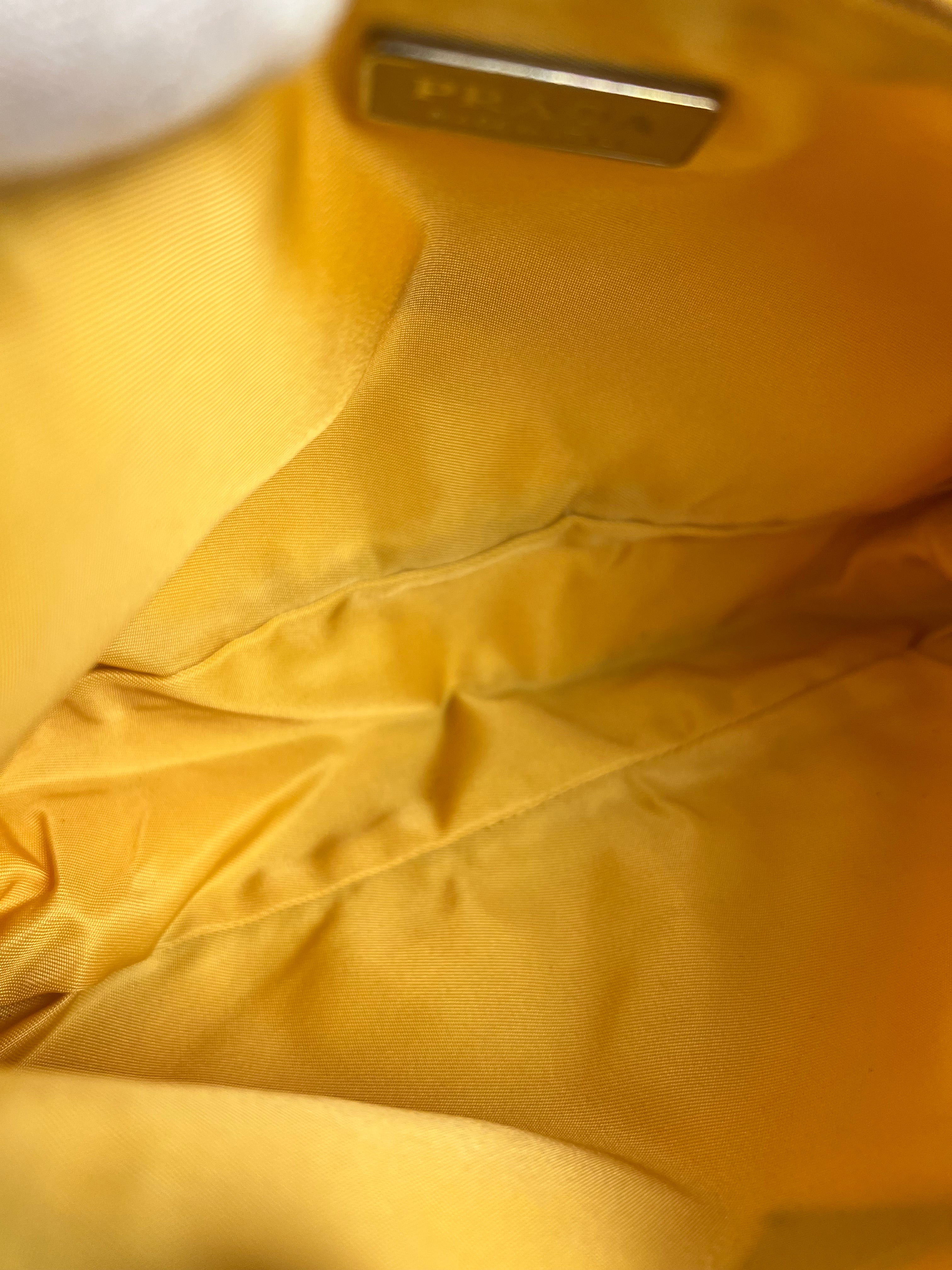Prada Vintage Nylon Yellow Pochette