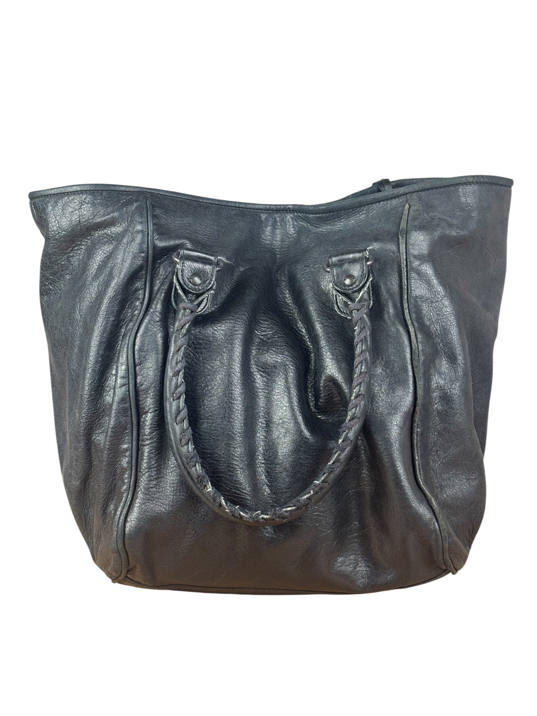 Balenciaga Vintage Black Leather Classic Sunday Tote Bag