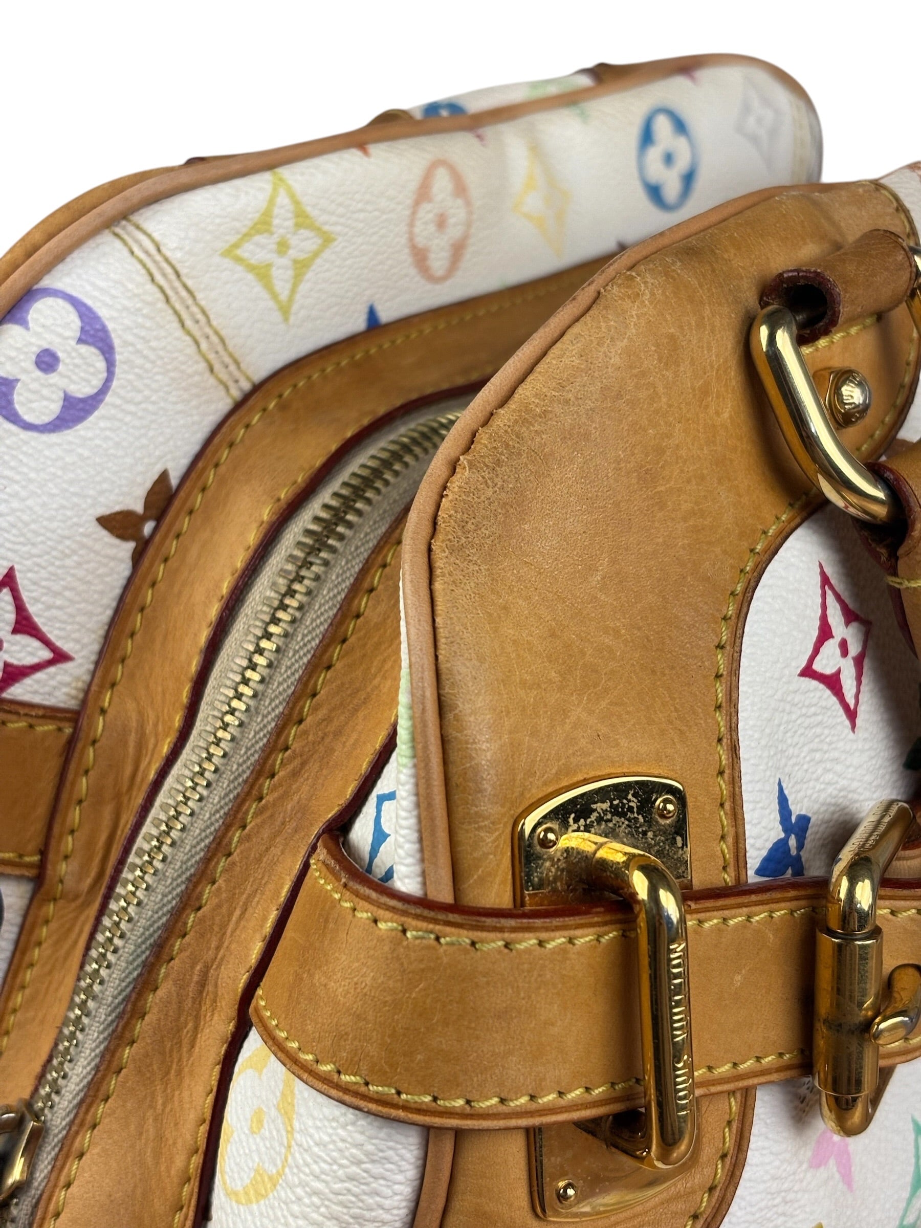Louis Vuitton White Monogram Murakami Claudia Handbag