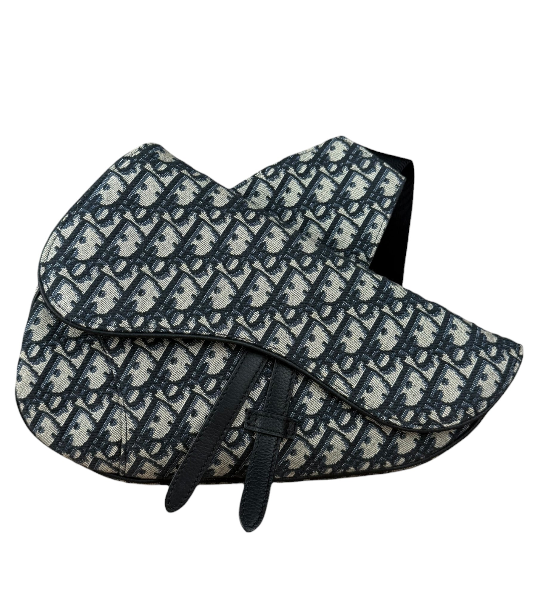 Christian Dior Navy Oblique Saddle Crossbody Bag